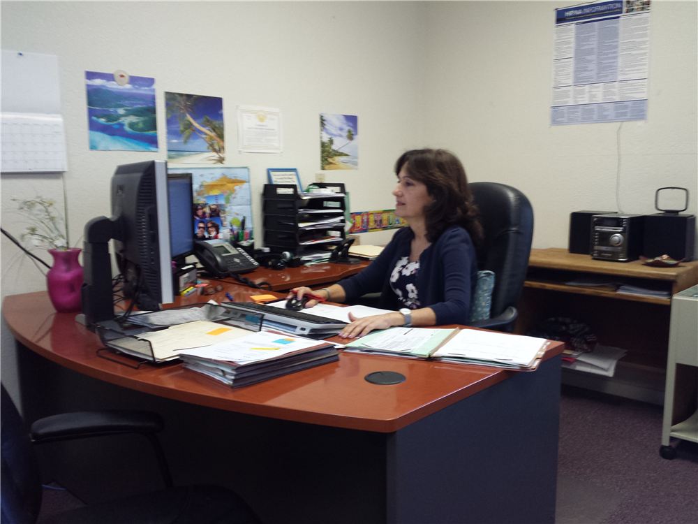 Office employee working at a desk
